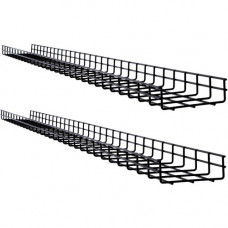 Tripp Lite Wire Mesh Cable Tray - 150 x 50 x 1500 mm (6 in. x 2 in. x 5 ft.), 2-Pack - Black Powder Coat - 2 Pack - Steel SRWB6210X2STR