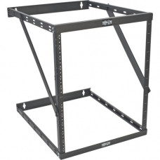 Tripp Lite 8U 12U 22U 2 Post Open Frame Rack Cabinet Expandable 23.5" Depth Wall Mount - For UPS, Patch Panel, LAN Switch - 22U Rack Height x 19" Rack Width x 23.50" Rack Depth - Wall Mountable - Black Powder Coat - Steel - 150 lb Maximum W