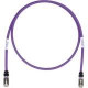 Panduit Category 6a Network Patch Cable - 15 ft Category 6a Network Cable for Network Device - First End: 1 x RJ-45 Male Network - Second End: 1 x RJ-45 Male Network - Patch Cable - Shielding - Gold Plated Contact - Violet, Black - 1 Pack - TAA Compliance