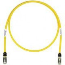 Panduit Category 6a Network Patch Cable - 10 ft Category 6a Network Cable for Network Device - First End: 1 x RJ-45 Male Network - Second End: 1 x RJ-45 Male Network - Patch Cable - Shielding - Gold Plated Contact - Yellow, Black - 1 Pack - TAA Compliance