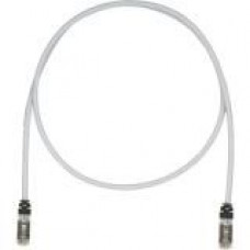 Panduit Category 6a Network Patch Cable - 3 ft Category 6a Network Cable for Network Device - First End: 1 x RJ-45 Male Network - Second End: 1 x RJ-45 Male Network - Patch Cable - Shielding - Gold Plated Contact - Gray, Black - 1 Pack - TAA Compliance ST