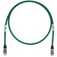 Panduit Cat.6a S/FTP Network Cable - 6.56 ft Category 6a Network Cable - First End: 1 x RJ-45 Male Network - Second End: 1 x RJ-45 Male Network - 10 Gbit/s - Patch Cable - Shielding - Black, Green - TAA Compliance STP6X2MGR