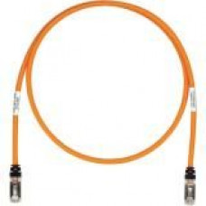 Panduit Category 6a Network Patch Cable - 3 ft Category 6a Network Cable for Network Device - First End: 1 x RJ-45 Male Network - Second End: 1 x RJ-45 Male Network - Patch Cable - Shielding - Gold Plated Contact - Orange, Black - 1 Pack - TAA Compliance 