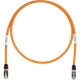 Panduit Category 6a Network Patch Cable - 10 ft Category 6a Network Cable for Network Device - First End: 1 x RJ-45 Male Network - Second End: 1 x RJ-45 Male Network - Patch Cable - Shielding - Gold Plated Contact - Orange, Black - 1 Pack - TAA Compliance