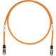 Panduit Category 6a Network Patch Cable - 6 ft Category 6a Network Cable for Network Device - First End: 1 x RJ-45 Male Network - Second End: 1 x RJ-45 Male Network - Patch Cable - Shielding - Gold Plated Contact - Orange, Black - 1 Pack - TAA Compliance 