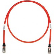 Panduit Cat.6a S/FTP Network Cable - 45 ft Category 6a Network Cable for Network Device - First End: 1 x RJ-45 Male Network - Second End: 1 x RJ-45 Male Network - Shielding - 26 AWG - Black, Red - 1 - TAA Compliance STP6X45RD