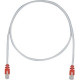 Panduit Cat.5e F/UTP Network Cable - 6.56 ft Category 5e Network Cable - First End: 1 x RJ-45 Male Network - Second End: 1 x RJ-45 Male Network - Patch Cable - Shielding - 26 AWG - Red, International Gray STPCH2MBRD