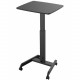 Kantek Mobile Height Adjustable Sit to Stand Desk - Rectangle Top - 23.60" Table Top Width x 20.50" Table Top Depth - 44.20" Height x 23.60" Width x 20.50" Depth - Assembly Required - Black STS300B