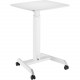 Kantek Mobile Height Adjustable Sit to Stand Desk - Rectangle Top - 23.60" Table Top Width x 20.50" Table Top Depth - 44.20" Height x 23.60" Width x 20.50" Depth - Assembly Required - White STS300W