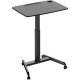 Kantek Adjustable Height Mobile Sit Stand Desk - 22" Table Top Length x 31.50" Table Top Width - 49" Height - Assembly Required - Black - Melamine Top Material STS330B