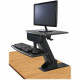 Kantek Desk Clamp On Sit To Stand Workstation Black - 25 lb Load Capacity - 21.5" Height x 23.5" Width x 23.5" Depth - Desktop - Black, Silver STS800