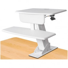 Kantek Desk Clamp On Sit To Stand Workstation White - 25 lb Load Capacity - 22" Height x 26.8" Width x 24.5" Depth - Desktop - White STS800W