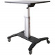 Startech.Com Mobile Sit Stand Workstation with 31.5" Work Surface - Height Adjustable Mobile Standing Desk - Portable Standing Workstation - Rectangle Top - 23.60" Table Top Length x 31.50" Table Top Width - 45.30" Height - Assembly Re