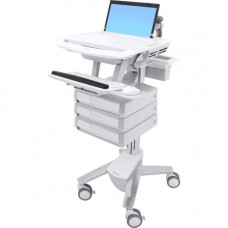 Ergotron StyleView Laptop Cart, 3 Drawers (1x3) - Up to 17.3" Screen Support - 20 lb Load Capacity - Freestanding - Aluminum, Plastic, Steel SV43-1130-0