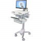Ergotron StyleView Cart with LCD Arm, 1 Drawer - Up to 24" Screen Support - 37 lb Load Capacity - 50.5" Height x 17.5" Width x 31" Depth - Floor Stand - Aluminum - White, Gray SV43-1210-0