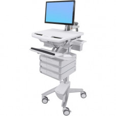 Ergotron StyleView Cart with LCD Arm, 3 Drawers (1x3) - Up to 24" Screen Support - 37.04 lb Load Capacity - Floor - Plastic, Aluminum, Zinc-plated Steel SV43-1230-0