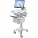 Ergotron StyleView Cart with LCD Arm, 6 Drawers - Up to 24" Screen Support - 37 lb Load Capacity - 50.5" Height x 17.5" Width x 31" Depth - Floor Stand - Aluminum - White, Gray SV43-1260-0