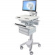 Ergotron StyleView Cart with LCD Pivot, 2 Drawers - Up to 24" Screen Support - 39 lb Load Capacity - 50.5" Height x 17.5" Width x 31" Depth - Floor Stand - Aluminum - White, Gray SV43-1320-0