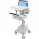 Ergotron StyleView Laptop Cart, SLA Powered, 1 Drawer - Up to 17.3" Screen Support - 20 lb Load Capacity - 50.5" Height x 18.3" Width x 30.8" Depth - Floor Stand - Aluminum - White, Gray - TAA Compliance SV44-1111-1