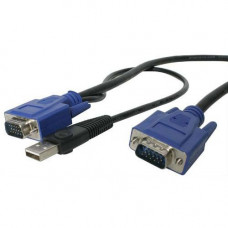Startech.Com 15 ft 2-in-1 Ultra Thin USB KVM Cable - Video / USB cable - 4 pin USB Type A, HD-15 (M) - HD-15 (M) - 4.57 m - 15ft - Black SVECONUS15