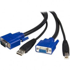 Startech.Com 10 ft 2-in-1 Universal USB KVM Cable - Video / USB cable - HD-15, 4 pin USB Type B (M) - 4 pin USB Type A, HD-15 - 10 - 10ft - RoHS Compliance SVUSB2N1-10