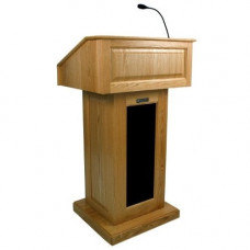 AmpliVox SW3020 - Wireless Victoria Lectern - 47" Height x 27" Width x 22" Depth - Clear Lacquer, Mahogany - Solid Wood, Solid Hardwood SW3020-MH