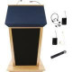 AmpliVox SW3045 - Wireless Patriot Plus Lectern - Skirted Base - 51" Height x 31" Width x 23" Depth - Clear Lacquer, Oak - Hardwood Veneer, Solid Hardwood SW3045-OK