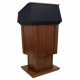 AmpliVox SW3045A - Wireless Patriot Plus Adjust Height Lectern - Skirted Base - 64" Height x 31" Width x 23" Depth - Clear Lacquer, Mahogany, Natural Wood - Hardwood Veneer, Hardwood Solid SW3045A-MH