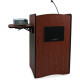 AmpliVox UHF Wireless Multimedia Computer Lectern - 44" Height x 25.50" Width x 5" Depth - Assembly Required - Mahogany - TAA Compliance SW3230-MH