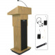 AmpliVox SW505A - Wireless Executive Adjustable Column Lectern - 45" Height x 25" Width x 19" Depth - High Pressure Laminate (HPL), Oak - Wood - CARB, FSC, LEED, RoHS, WEEE Compliance SW505A-OK