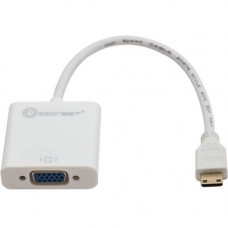 SYBA IO Crest Active Mini HDMI Male to VGA Female Adapter - 6.90" Mini-HDMI/VGA Video Cable for Video Device - First End: 1 x Mini HDMI Male Digital Audio/Video - Second End: 1 x HD-15 Female VGA - Supports up to 1920 x 1200 - White SY-ADA31046