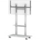 Video Furniture International VFI Mobile Interactive Stand For Single/Dual Monitors - Up to 55" Screen Support - 250 lb Load Capacity - 1 x Shelf(ves) - 68" Height x 84" Width x 22" Depth - Floor - Steel - White SYZ80-CS55-W