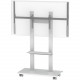 Video Furniture International VFI Mobile Interactive Stand For Single/Dual Monitors - Up to 70" Screen Support - 250 lb Load Capacity - 1 x Shelf(ves) - 68" Height x 60" Width x 22" Depth - Floor - Steel - White SYZ80-CS70-W