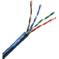 Weltron 1000ft Cat5E UTP 350MHz Stranded PVC CMR Cable - Blue - 1000 ft Category 5e Network Cable for Network Device - Bare Wire - Bare Wire - Blue T2404L5EPA-BL
