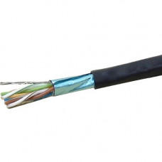 Weltron CAT5e Solid Shielded Plenum (CMP) Network Cable - 1000 ft Category 5e Network Cable for Network Device - First End: 1 x Bare Wire - Second End: 1 x Bare Wire - Shielding - 24 AWG - Black T2404L5EPSH-BK