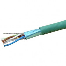 Weltron CAT5e Solid Shielded Plenum (CMP) Network Cable - 1000 ft Category 5e Network Cable for Network Device - First End: 1 x Bare Wire - Second End: 1 x Bare Wire - Shielding - 24 AWG - Green T2404L5EPSH-GN