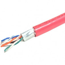 Weltron CAT5e Solid Shielded Plenum (CMP) Network Cable - 1000 ft Category 5e Network Cable for Network Device - First End: 1 x Bare Wire - Second End: 1 x Bare Wire - Shielding - 24 AWG - Red T2404L5EPSH-RD