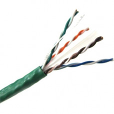 Weltron 1000ft Cat6 UTP 550 MHz Solid PVC CMR Cable - Green - 1000 ft Category 6 Network Cable for Network Device - Bare Wire - Bare Wire - Green T2404L6-GN