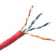Weltron 1000ft Cat6 UTP 550 MHz Solid PVC CMR Cable - Red - 1000 ft Category 6 Network Cable for Network Device - Bare Wire - Bare Wire - Red T2404L6-RD
