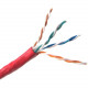 Weltron 1000ft Cat6 UTP 550 MHz Solid Plenum Cable - Red - 1000 ft Category 6 Network Cable for Network Device - Bare Wire - Bare Wire - Red T2404L6P-RD