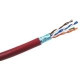 Weltron Cat 6 STP 550 MHz Solid Shielded Plenum CMP Cable - 1000 Feet - 1000 ft Category 6 Network Cable for Network Device - Bare Wire - Bare Wire - Shielding - Red T2404L6SHP-RD