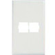 Panduit Faceplate - 1-gang - White - Polyvinyl Chloride (PVC) - TAA Compliance T70LV2WH