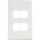 Panduit Faceplate - 1-gang - White - Polyvinyl Chloride (PVC) - TAA Compliance T70LV4WH