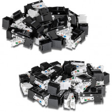 Trendnet Cat6 RJ45 Keystone Jack 50-Pack Bundle, Compatible With Cat5,Cat5e,Cat6 Cabling, Use With The TC-KP24 Or TC-KP48 Blank Keystone Patch Panels (Sold Separately), Black, TC-K50C6BK - 50 Pack - 1 x RJ-45 Female - Black TC-K50C6BK