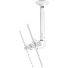 Atdec Pty Ltd Telehook Single display drop length adjustable ceiling LCD/LED/Plasma TV mount | White - TELEHOOK range white single display ceiling mount with short drop length. Supports displays weighing up to 143lbs with a VESA mounting hole width of up 