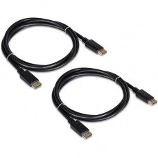 Trendnet 6 Foot DisplayPort 1.2 Cable, 2-Pack, Includes 2 x DisplayPort 1.2 Cables, Supports up to 2560 x 1440 @ 144Hz, Black, TK-DP06/2 - 6 ft DisplayPort A/V Cable for Audio/Video Device, Monitor, KVM Switch, Video Capture Card, KVM Switch, Computer - F