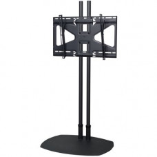 Premier Mounts Low-Profile Floor Stand with 72 in. Dual Poles and Tilting Mount for Flat-Panels up to 175 lb. - Up to 63" Screen Support - 160 lb Load Capacity - Flat Panel Display Type Supported - 1 x Shelf(ves) - Floor Stand - Black TS72B-MS2