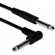 Qvs 6ft 1/4 Male to Right-Angle Male Audio Cable - 6 ft 6.35mm Audio Cable for Audio Device, Microphone, Guitar, Audio Mixer, Preamplifier, Recorder, DI Box - First End: 1 x 6.35mm Male Audio - Second End: 1 x 6.35mm Male Audio - Black TSRA-06