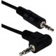 Qvs 6ft 1/4 Male to Right-Angle Male Audio Cable - 10 ft 6.35mm Audio Cable for Audio Device, Microphone, Guitar, Audio Mixer, Preamplifier, Recorder, DI Box - First End: 1 x 6.35mm Male Audio - Second End: 1 x 6.35mm Male Audio - Black TSRA-10