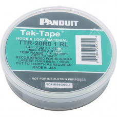 Panduit Hook & Loop Cable Ties - Black - 1 Pack - 40 lb Loop Tensile - Nylon, Polyethylene - TAA Compliance TTR-20R0